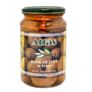 Whole Green Olives – Rose – (Glass Jars)