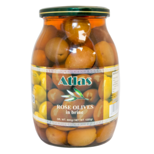 Whole Green Olives – Rose – (Glass Jars)