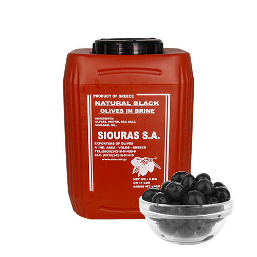 Siouras Whole Black Olives Colosal
